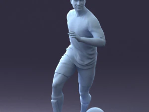 000184 Soccer Player with Ball 0912 3D Model