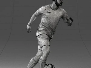 000184 Soccer Player with Ball 0912 3D Model