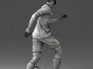 000184 Soccer Player with Ball 0912 3D Model