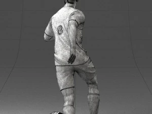000184 Soccer Player with Ball 0912 3D Model
