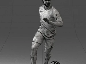 000184 Soccer Player with Ball 0912 3D Model