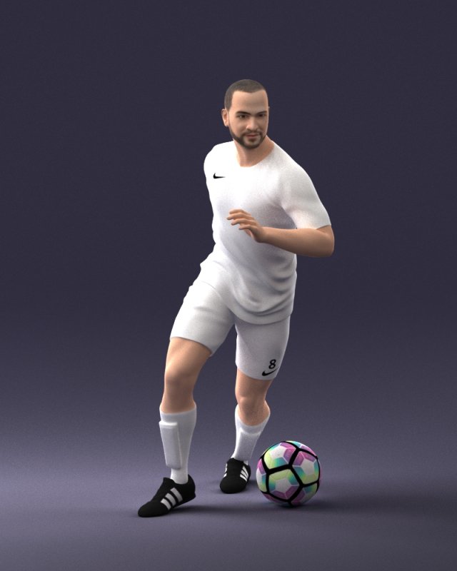 000184 Soccer Player with Ball 0912 3dp 3D-printmodel .c4d .max .obj .3ds .fbx .stl .blend