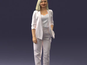 000190 Biznesmenka w jasnym garniturze 1012 Model 3D