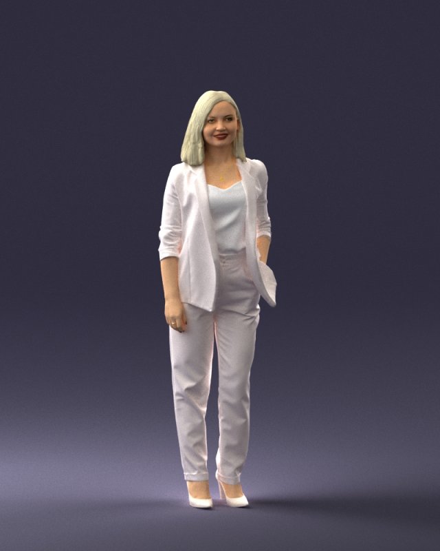 000190 Businesswoman in Light Suit 1012 3dp Modèles 3D en vedette .c4d .max .obj .3ds .fbx .stl .blend