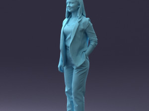 000190 Businesswoman in Light Suit 1012 3dp Modèles 3D en vedette