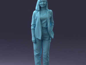 000190 Businesswoman in Light Suit 1012 3dp Modèles 3D en vedette