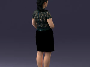 000183 Businesswoman Holding Tablet 0911 3D Model