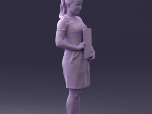 000183 Businesswoman Holding Tablet 0911 3D Model