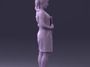 000183 Businesswoman Holding Tablet 0911 3D Model