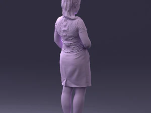 000183 Businesswoman Holding Tablet 0911 3D Model
