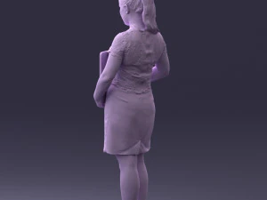 000183 Businesswoman Holding Tablet 0911 3D Model