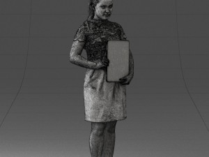 000183 Businesswoman Holding Tablet 0911 3Dモデル