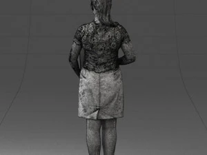 000183 Businesswoman Holding Tablet 0911 3D Model