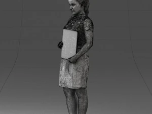 000183 Businesswoman Holding Tablet 0911 3D Model
