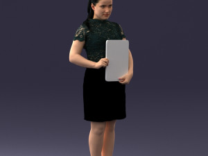 000183 Businesswoman Holding Tablet 0911 3dp 3D प्रिंट मॉडल