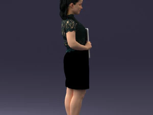 000183 Businesswoman Holding Tablet 0911 3dp 3D Print Model