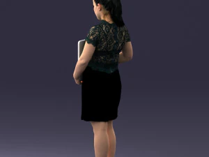 000183 Businesswoman Holding Tablet 0911 3dp 3D Print Model