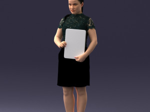 000183 Businesswoman Holding Tablet 0911 3dp 3D प्रिंट मॉडल