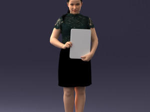 000183 Businesswoman Holding Tablet 0911 3dp 3D प्रिंट मॉडल
