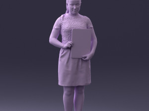 000183 Businesswoman Holding Tablet 0911 3dp 3D प्रिंट मॉडल