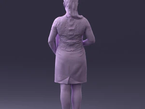 000183 Businesswoman Holding Tablet 0911 3dp 3D Print Model