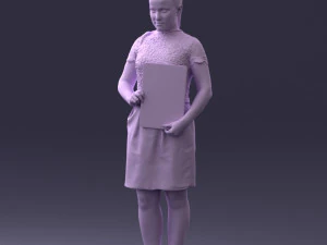 000183 Businesswoman Holding Tablet 0911 3dp 3D Print Model