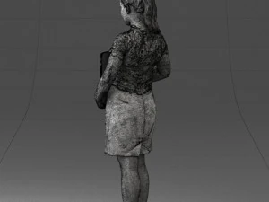 000183 Businesswoman Holding Tablet 0911 3dp 3D Print Model