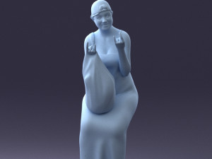 000178 Humorous Woman in Bright Dress 0905 3Dモデル