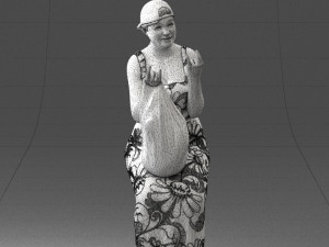 000178 Humorous Woman in Bright Dress 0905 3Dモデル