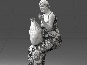 000178 Humorous Woman in Bright Dress 0905 3Dモデル