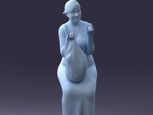 000178 Humorous Woman in Bright Dress 0905 3dp Modèles 3D en vedette
