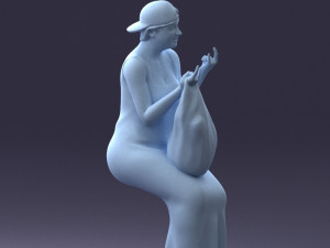 000178 Humorous Woman in Bright Dress 0905 3dp Modèles 3D en vedette