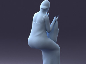 000178 Humorous Woman in Bright Dress 0905 3dp Modèles 3D en vedette