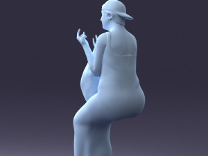 000178 Humorous Woman in Bright Dress 0905 3dp Modèles 3D en vedette