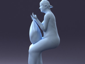 000178 Humorous Woman in Bright Dress 0905 3dp Modèles 3D en vedette
