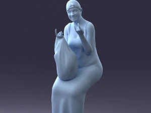 000178 Humorous Woman in Bright Dress 0905 3dp 3D Print Model