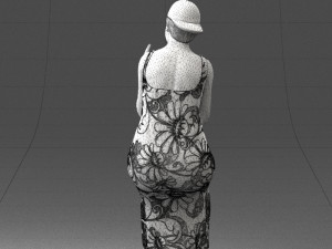 000178 Humorous Woman in Bright Dress 0905 3dp Modèles 3D en vedette