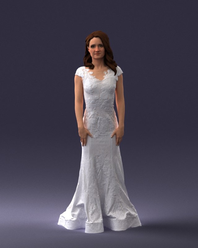 bride in dress 0414-2 3Dモデル .c4d .max .obj .3ds .fbx .stl .blend 