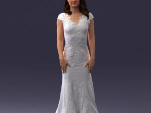 bride in dress 0414-2 3d print ready 3D Print Model