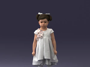 sundress 0328-1을 입은 어린 소녀 3D 모델