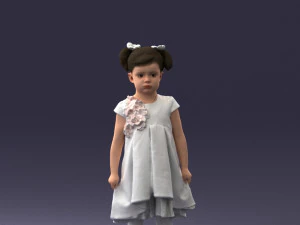 little girl in sundress 0328-1 3D Model