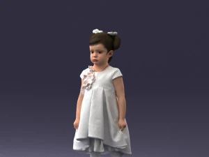 little girl in sundress 0328-1 3D Model