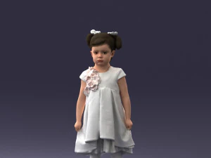 little girl in sundress 0328-1 3D Model
