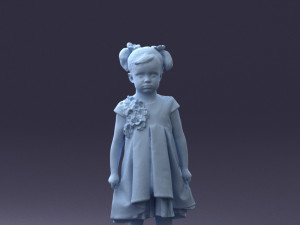 little girl in sundress 0328-1 3D Model