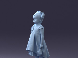 little girl in sundress 0328-1 3D Model