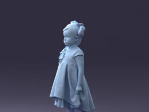 little girl in sundress 0328-1 3D Model