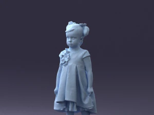 little girl in sundress 0328-1 3D Model