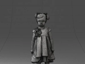 little girl in sundress 0328-1 3D Model