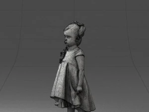 little girl in sundress 0328-1 3D Model