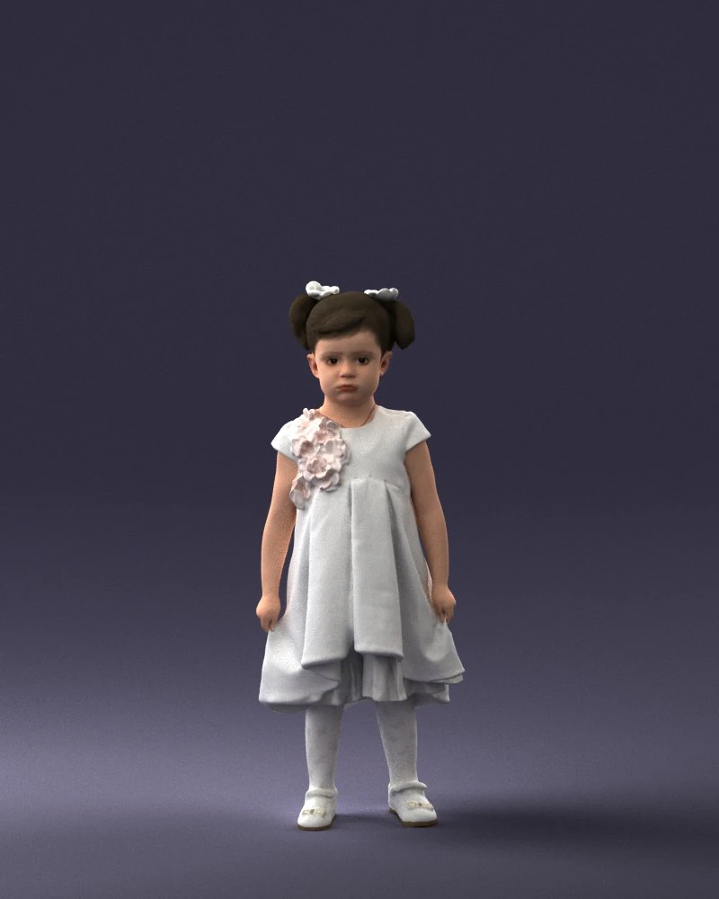 little girl in sundress 0328-1 3d print ready 3D Print Model .c4d .max .obj .3ds .fbx .stl .blend 